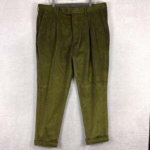 Todd Snyder Pants Men 36x30 (38x30) Green Corduroy Pleated Cuffed Preppy Classic
